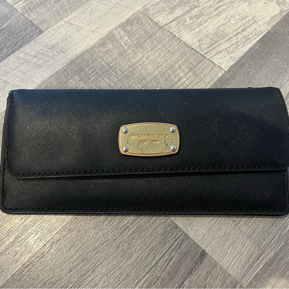 Michael Kors Black Wallet with Gold Accent